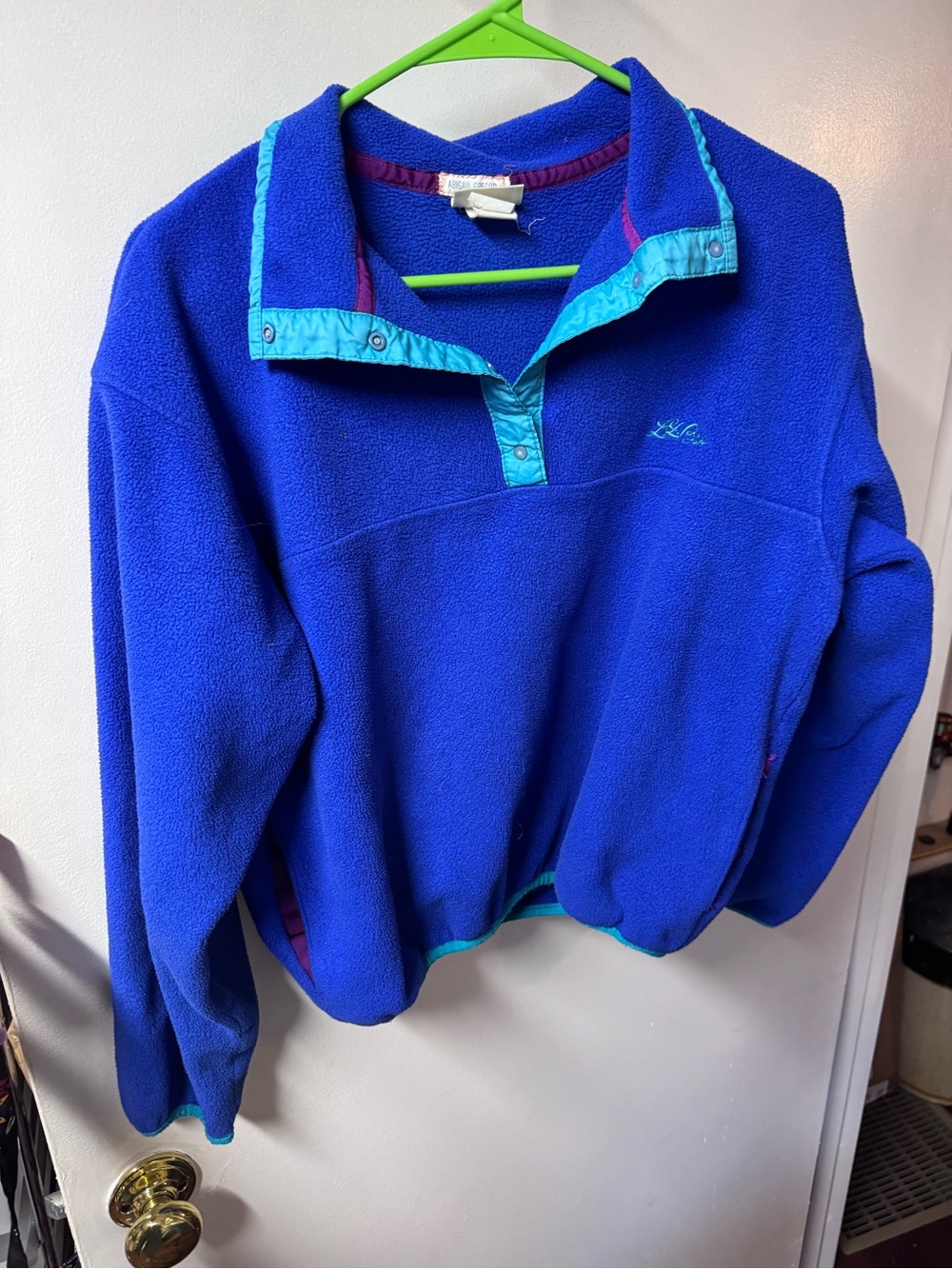 L L Bean  Royal Blue Fleece Pullover Sweater